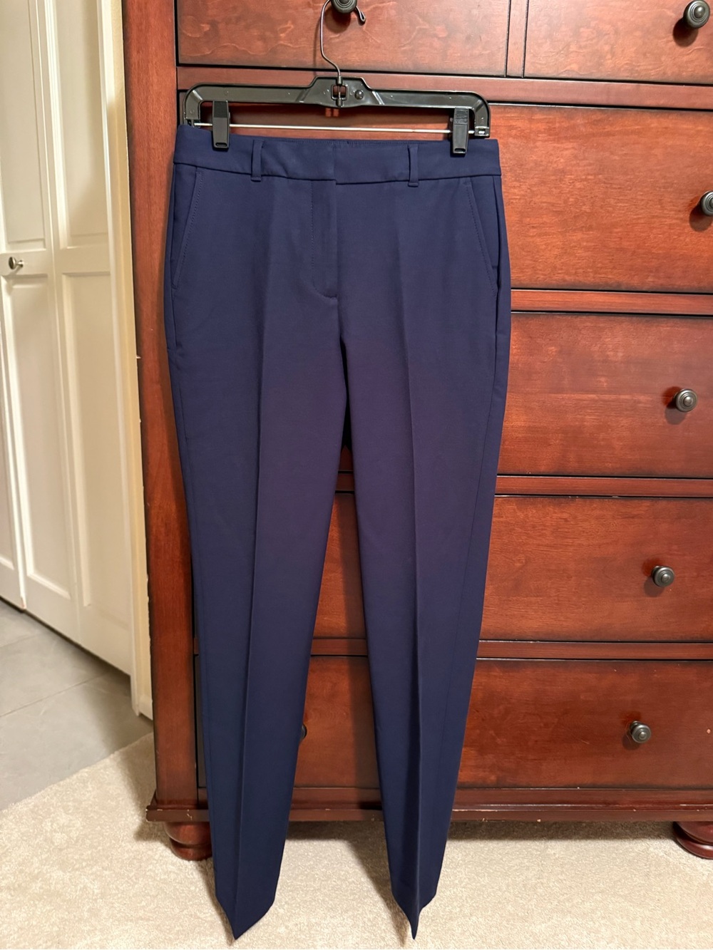 White House Black Market Navy Straight-Leg Dress Trousers
